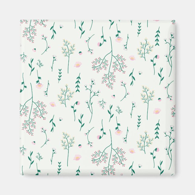 Blume Muster Frühjahrsplatz Magnet (Vorne)