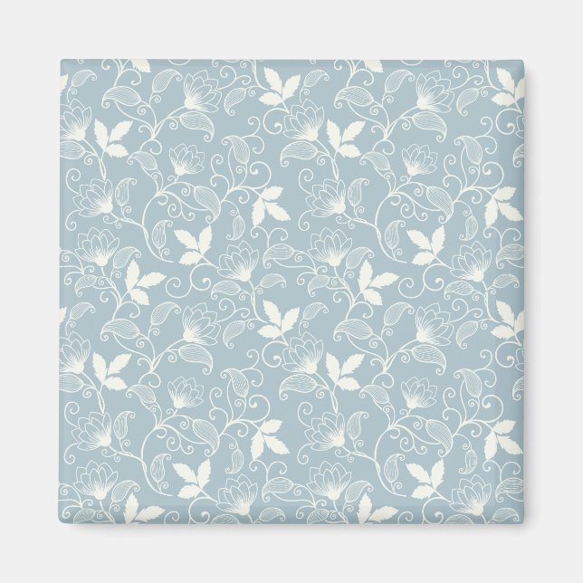 Blume Muster Frühjahrsplatz Magnet (Vorne)