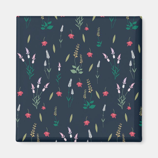 Blume Muster Frühjahrsplatz Magnet (Vorne)