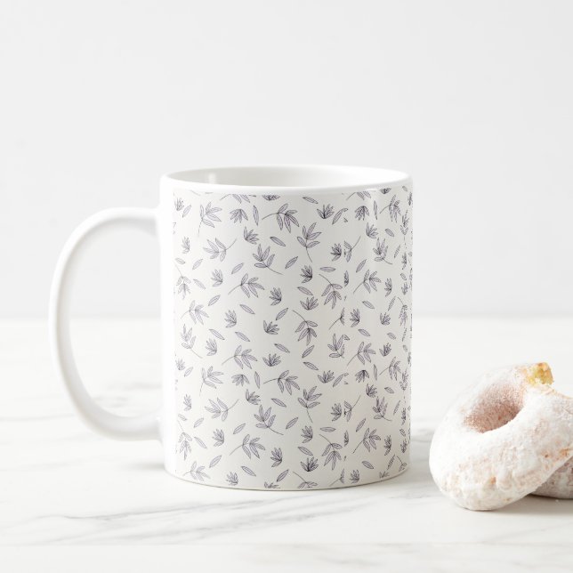 Blume Muster Frühling florale Klassik Kaffeetasse (Mit Donut)