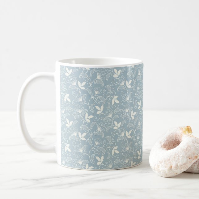 Blume Muster Frühling florale Klassik Kaffeetasse (Mit Donut)