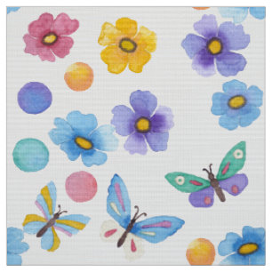 Blume-Muster für Aquarellkinder Stoff