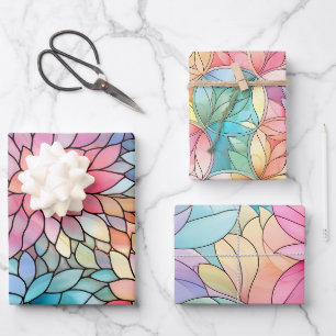 Blume-Muster für die verblendete Glasscheibe Geschenkpapier Set