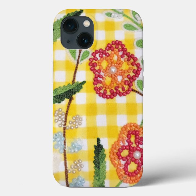 Blume-Muster für Gingham Case-Mate iPhone Hülle (Rückseite)