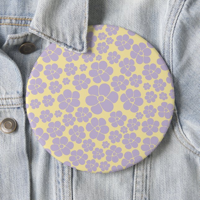 Blume Muster - gelb und Lila Button (Beispiel)