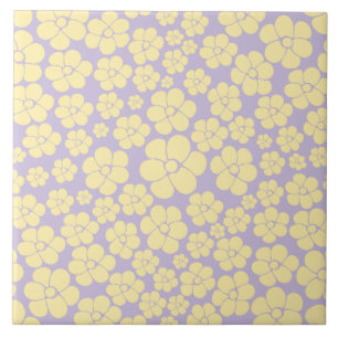 Blume Muster - gelb und Lila Fliese