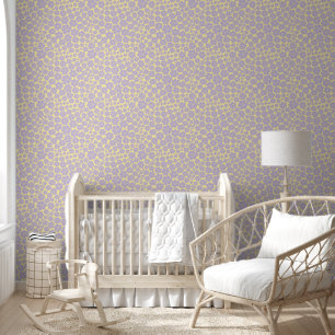 Blume Muster - gelb und Lila Tapete