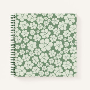 Blume Muster - Grün Notizbuch