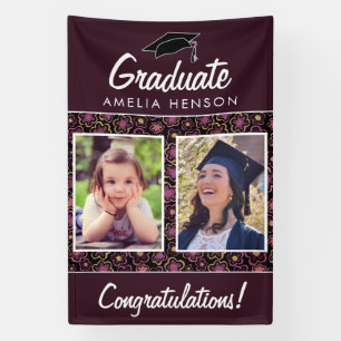 Blume Muster Herzlichen Glückwunsch Graduate 2 Fot Banner