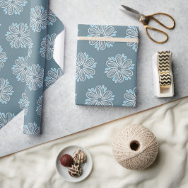 Blume Muster in Blau und Weiß Geschenkpapier