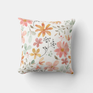 Blume Muster in Orange Pink Blossom Kissen