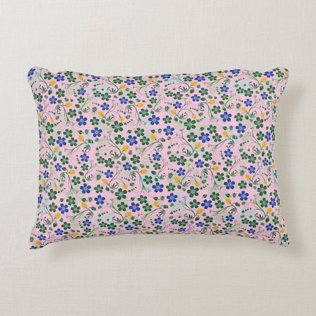 Blume Muster kleine Blume 13.w LPink BG Dekokissen (Vorderseite)