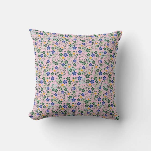 Blume Muster kleine Blume 13.w LPink BG Kissen (Vorderseite)