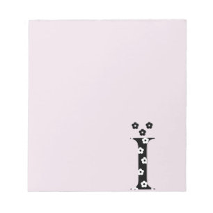 Blume Muster Letter I Notizblock