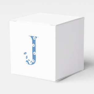 Blume Muster Letter J (blau) Geschenkschachtel