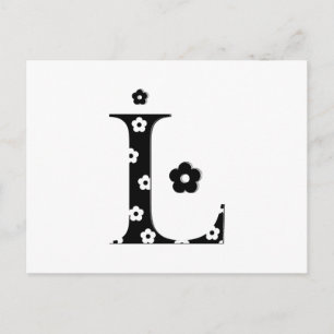 Blume Muster Letter L Postkarte