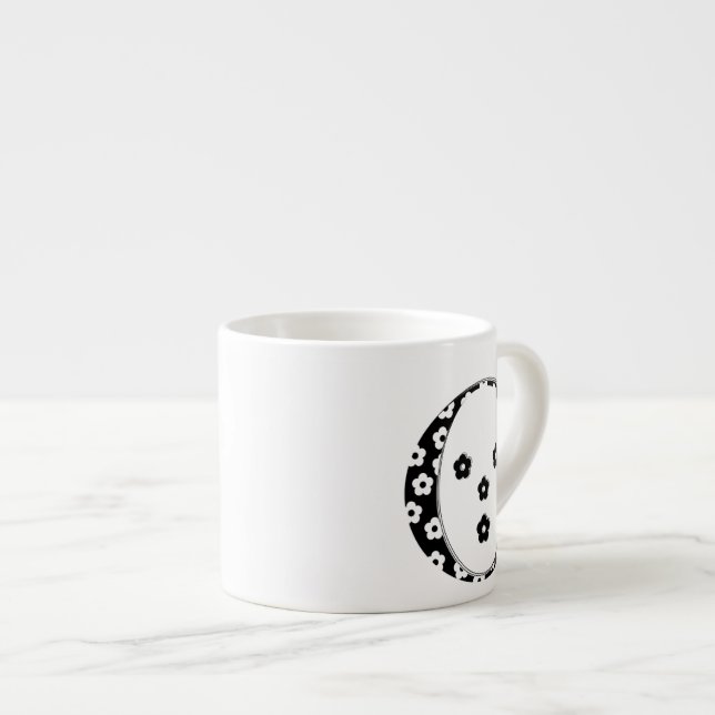 Blume Muster Letter O Espressotasse (Vorderseite Rechts)