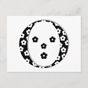 Blume Muster Letter O Postkarte