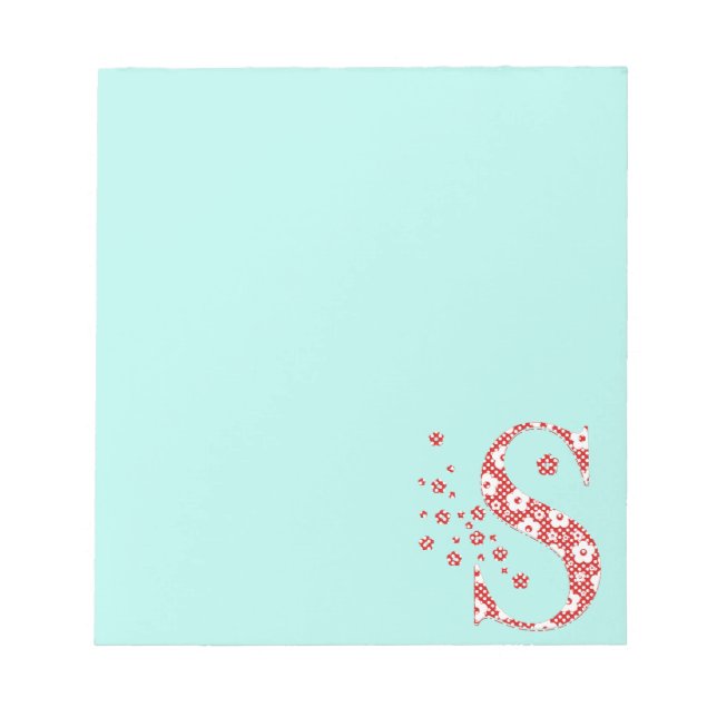 Blume Muster Letter S Notizblock (Vorderseite)