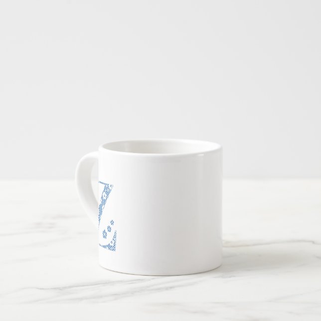 Blume Muster Letter Z (blau) Espressotasse (Vorderseite Links)