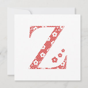 Blume Muster Letter Z (rot)
