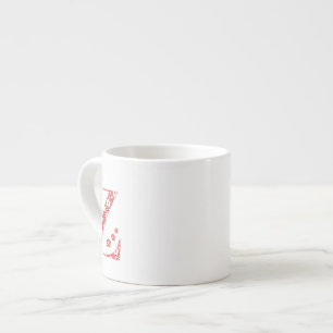 Blume Muster Letter Z (rot) Espressotasse