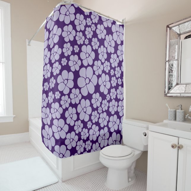 Blume Muster - Lila Duschvorhang (Beispiel)