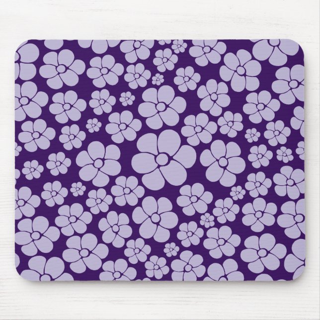Blume Muster - Lila Mousepad (Vorne)