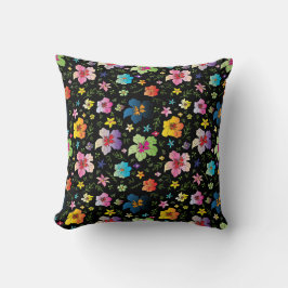 Blume Muster Modernes, stilvolles Schwarz-Kissen-K Kissen