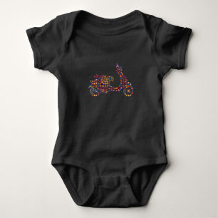 Blume Muster Motorroller Motorrad Baby Strampler
