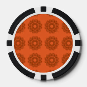 Blume Muster Orange Pokerchips
