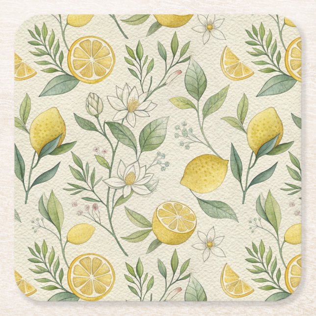 Blume Muster Papier Untersetzer (Vorderseite)