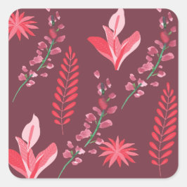 Blume Muster. Quadratischer Aufkleber