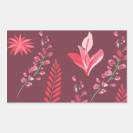 Blume Muster. Rechteckiger Aufkleber