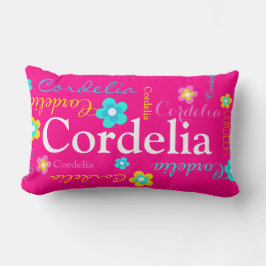 Blume Muster rosa Aqua Cordelia Lendenkissen
