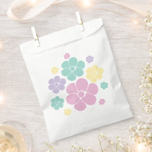 Blume Muster - Rosa, Gelb, Lila und Grün Geschenktütchen