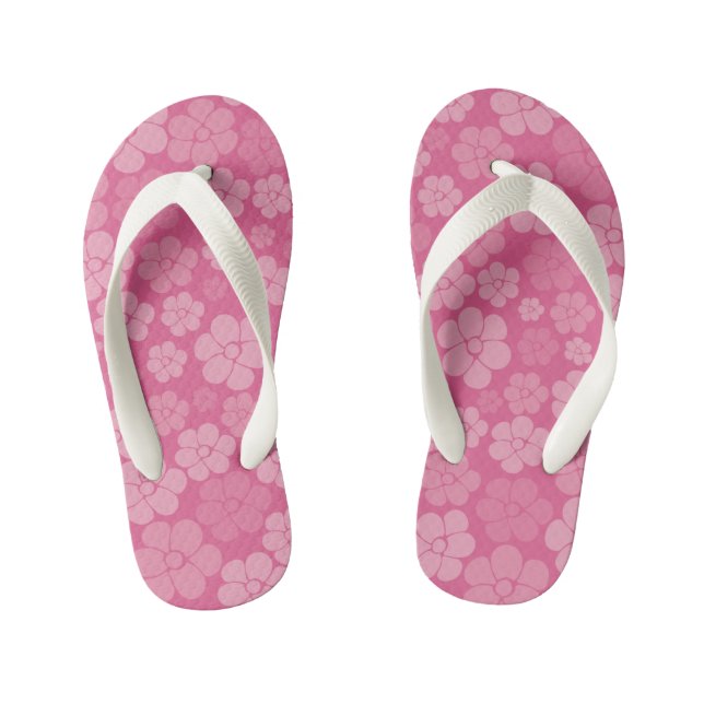 Blume Muster - rosa Kinderbadesandalen (Fußbett)