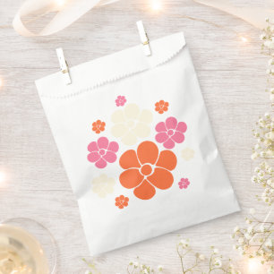 Blume Muster - Rosa, orange und creme Geschenktütchen