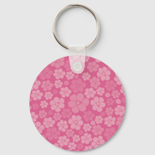 Blume Muster - rosa Schlüsselanhänger