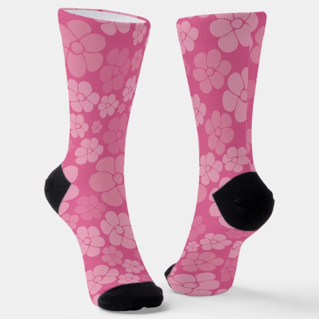 Blume Muster - rosa Socken (Gewinkelt)