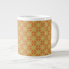 Blume Muster, Rot, Grün, Cream Jumbo Tasse