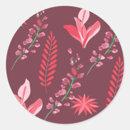 Blume Muster. Runder Aufkleber