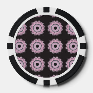 Blume Muster Schwarz Pokerchips
