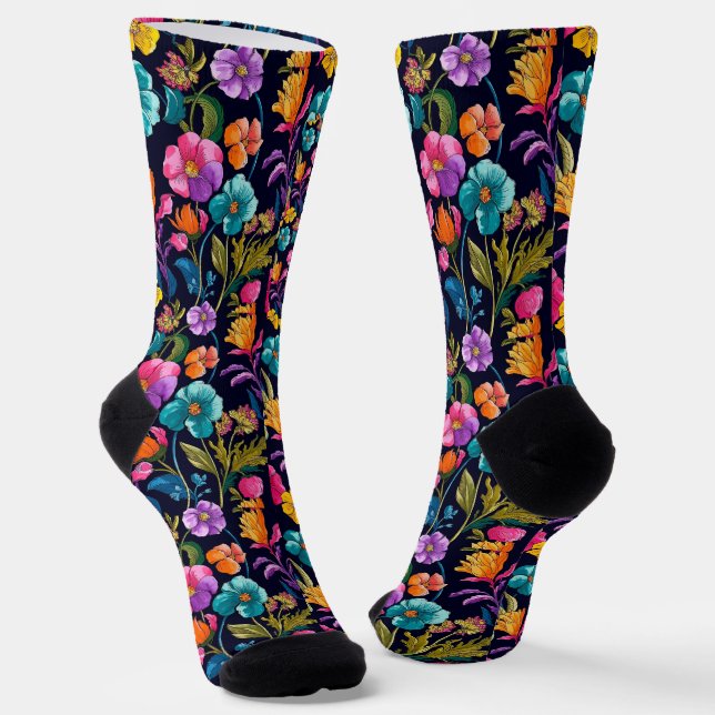 Blume Muster Socken (Gewinkelt)