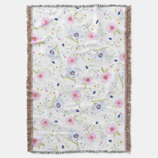 Blume-Muster-Throw-Deckeln Decke (Vorderseite Vertikal)