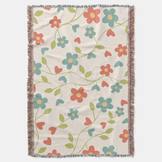 Blume-Muster-Throw-Deckeln Decke (Vorderseite Vertikal)