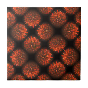 Blume-Muster von Pale Red Chrysanthema Fliese