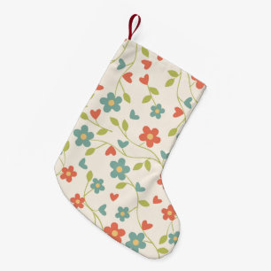 Blume Muster Weihnachts-Strumpf Kleiner Weihnachtsstrumpf