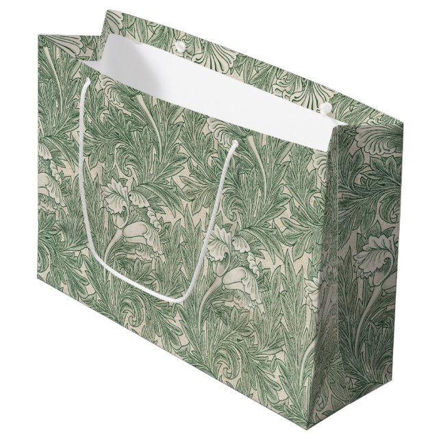Blume Muster, William Morris große Geschenktasche Geschenktüte (Vorderseite Schrägansicht)
