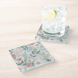 Blume Muster Zeichnend Pastell Glasuntersetzer